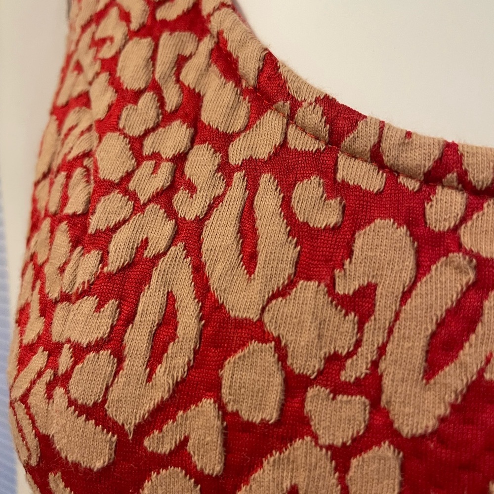 ~MAEVE Red and Beige Textured Dress, Small. - Picture 11 of 11